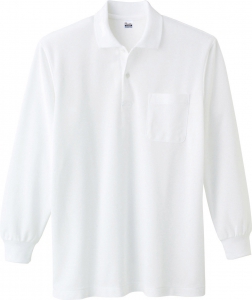 5.8オンス　T/C長袖ポロシャツ(ポケット付き)
