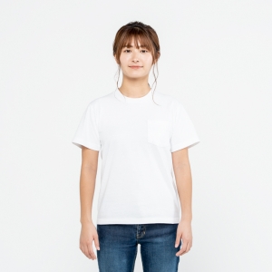 5.6オンス　ヘヴィーウェイト  ポケットTシャツ(ホワイト)