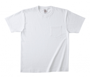 6.2オンス オープンエンド マックスウエイト ポケットTシャツ(ホワイト)