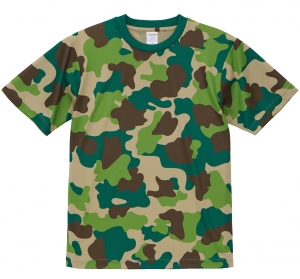 4.1オンス　ドライアスレチックTシャツ　ウッドランドカラー(迷彩カラー)