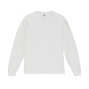 6.5オンス ファインジャージー ロングスリーブ Tシャツ(2.1インチリブ)ホワイト